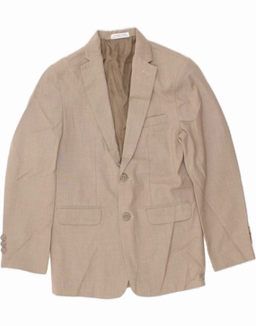 exploration IZOD Boys 2 Button Blazer Jacket 13-14 Years Beige Polyester