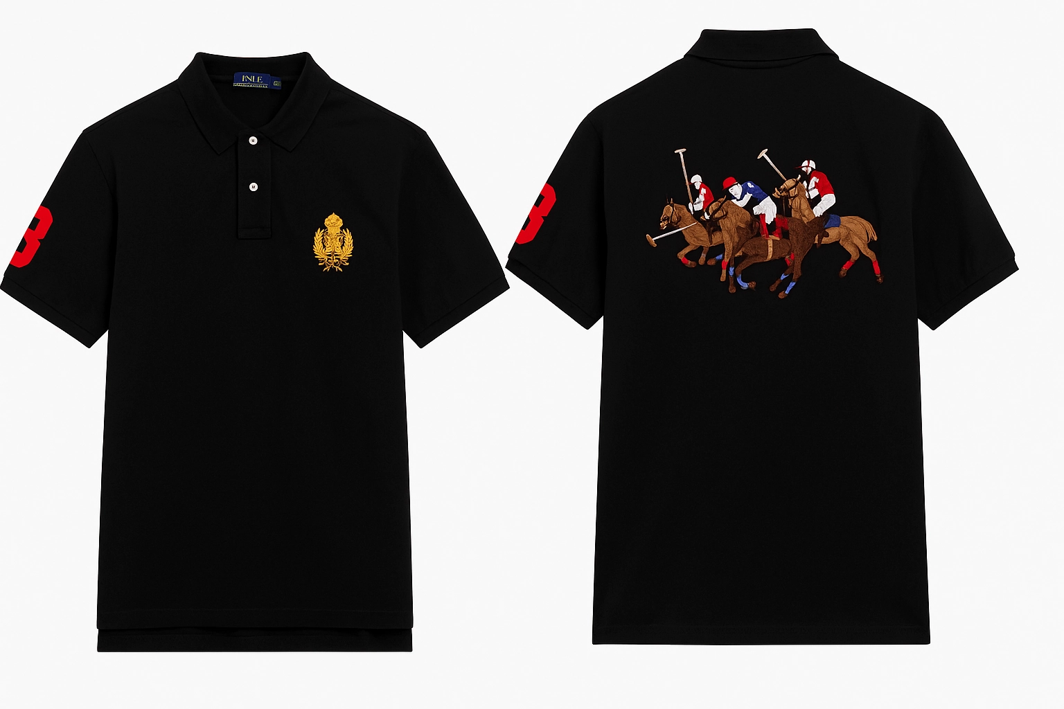 Comfortable Weave Ralph Lauren Black Badge/Flying Men Polo