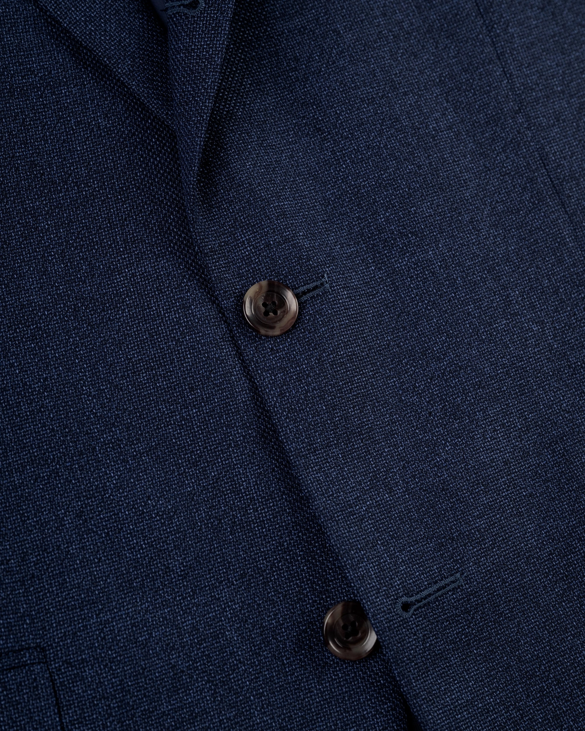 Made-in-Canada Solid Blue Wool Hopsack Sport Coat Sleek Professional Look Crisp Appearance