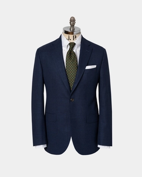 Smart Design Fit Made-in-Canada Solid Blue Wool Hopsack Sport Coat