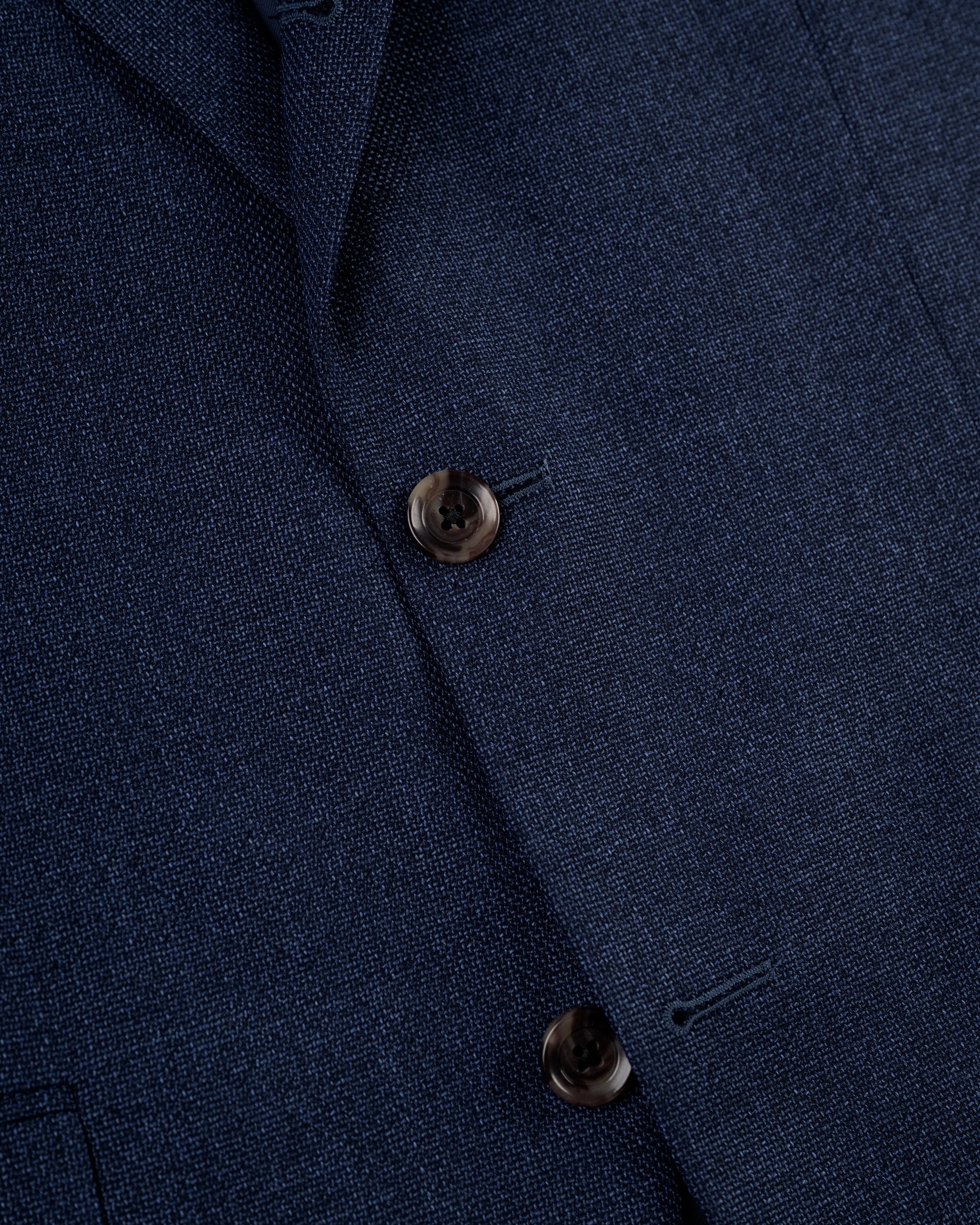 Made-in-Canada Solid Blue Wool Hopsack Sport Coat Convertible Cuff Mechanism Slim Lapel Variations