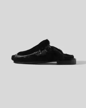 Trendy Shoes Quick Pace Barraca Shearling Clog Loafer In Black