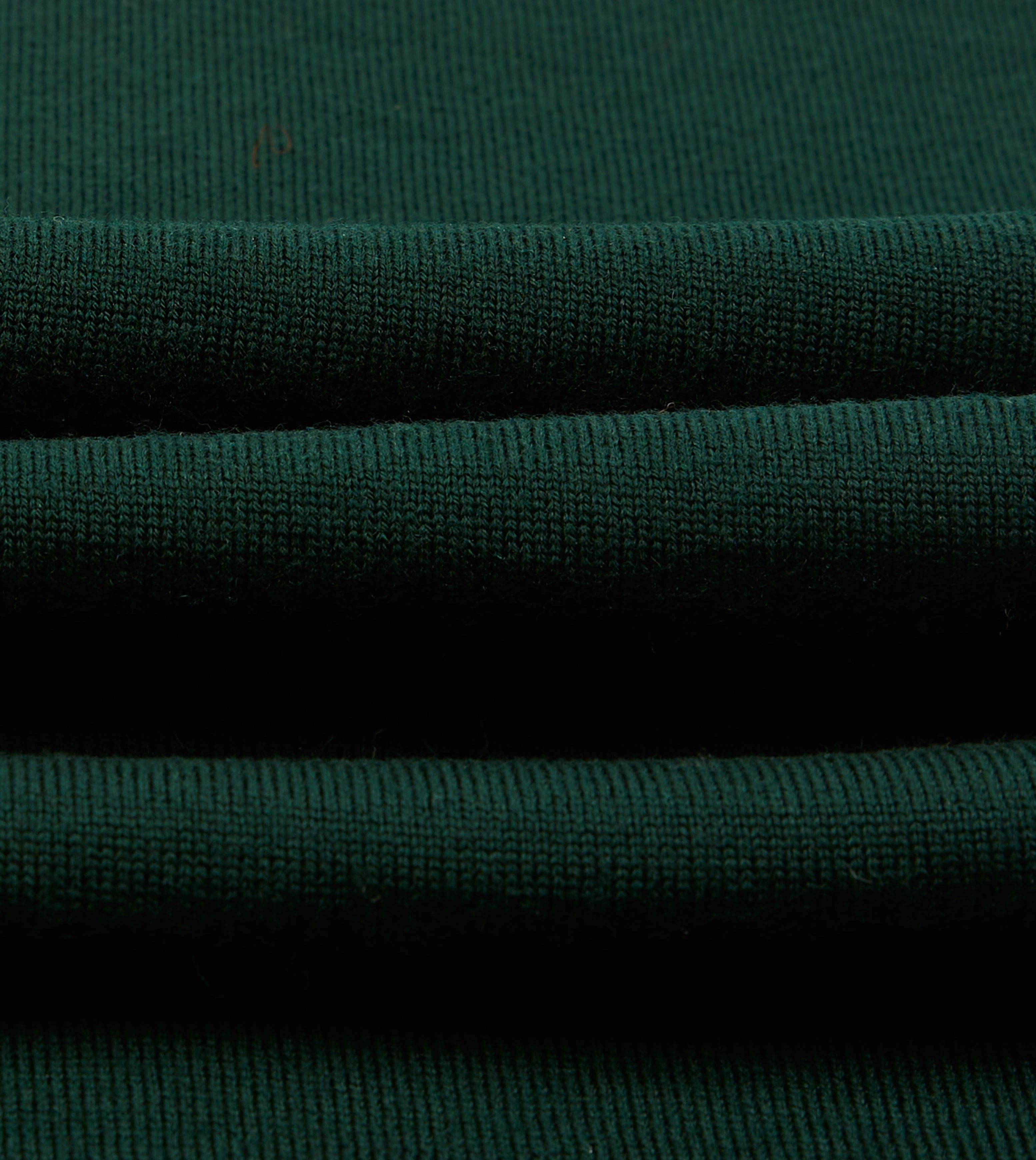 Chill Evening Sustainable Manufacturing Green Merino Wool Knitted Rugby Shirt