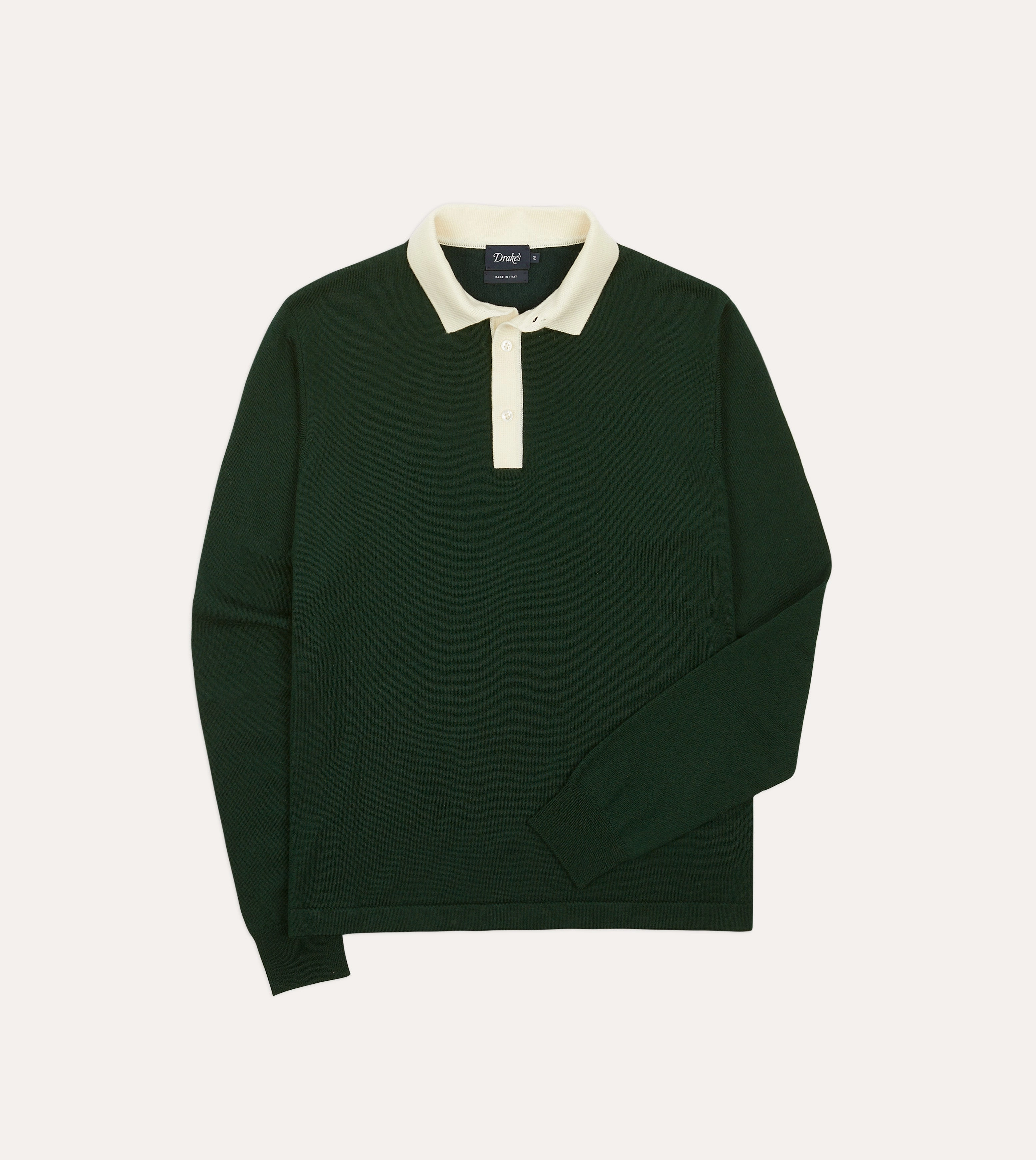 Clean Style MoistureWicking Yarn Green Merino Wool Knitted Rugby Shirt