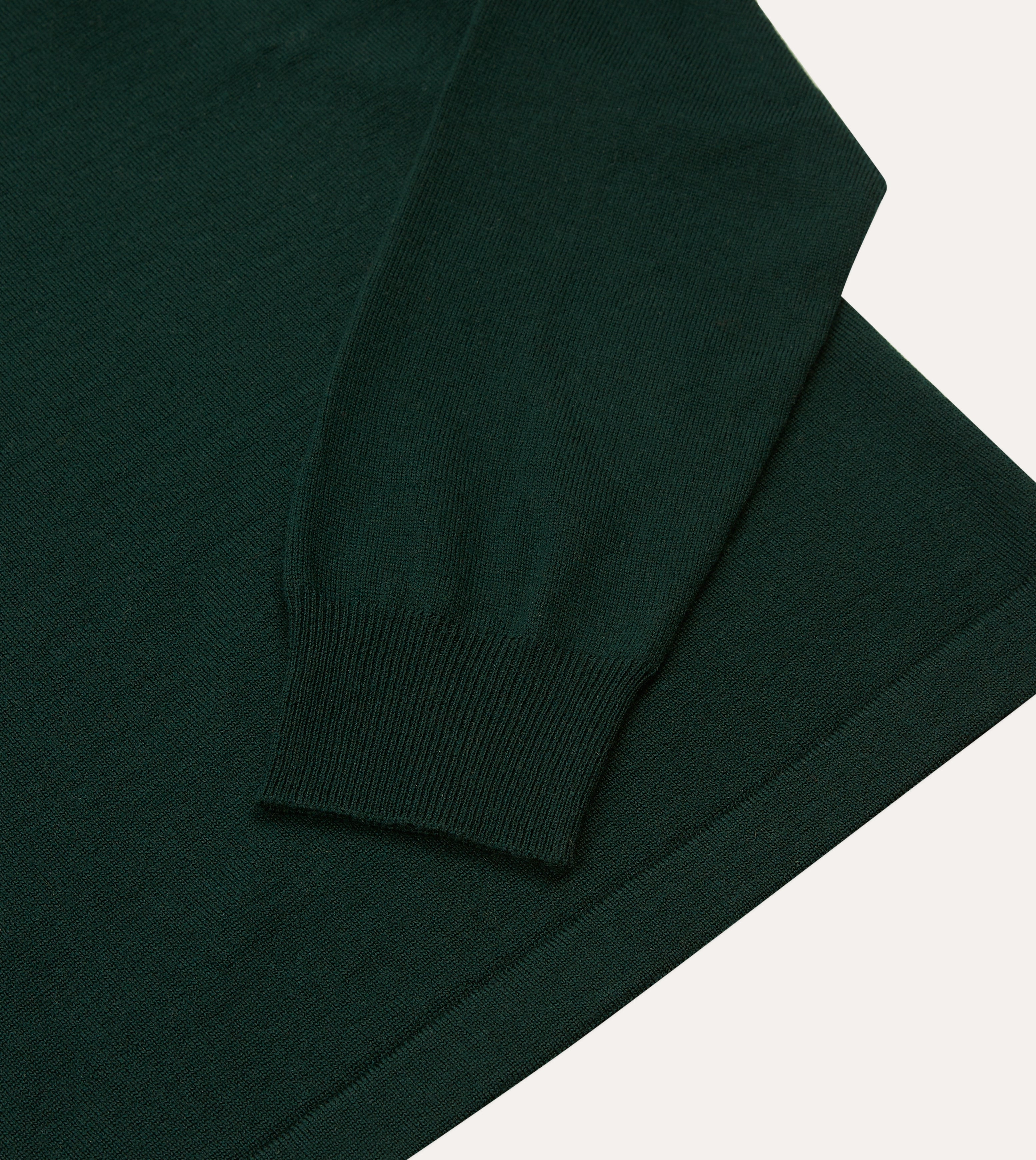 Green Merino Wool Knitted Rugby Shirt Off Duty