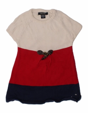 NAUTICA Girls Jumper Dress 2-3 Years Multicoloured Colourblock Bare Glow Fashionable Design