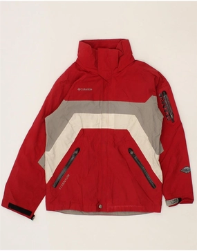 Recommend COLUMBIA Boys Titanium Rain Jacket 14-15 Years Red Colourblock Nylon
