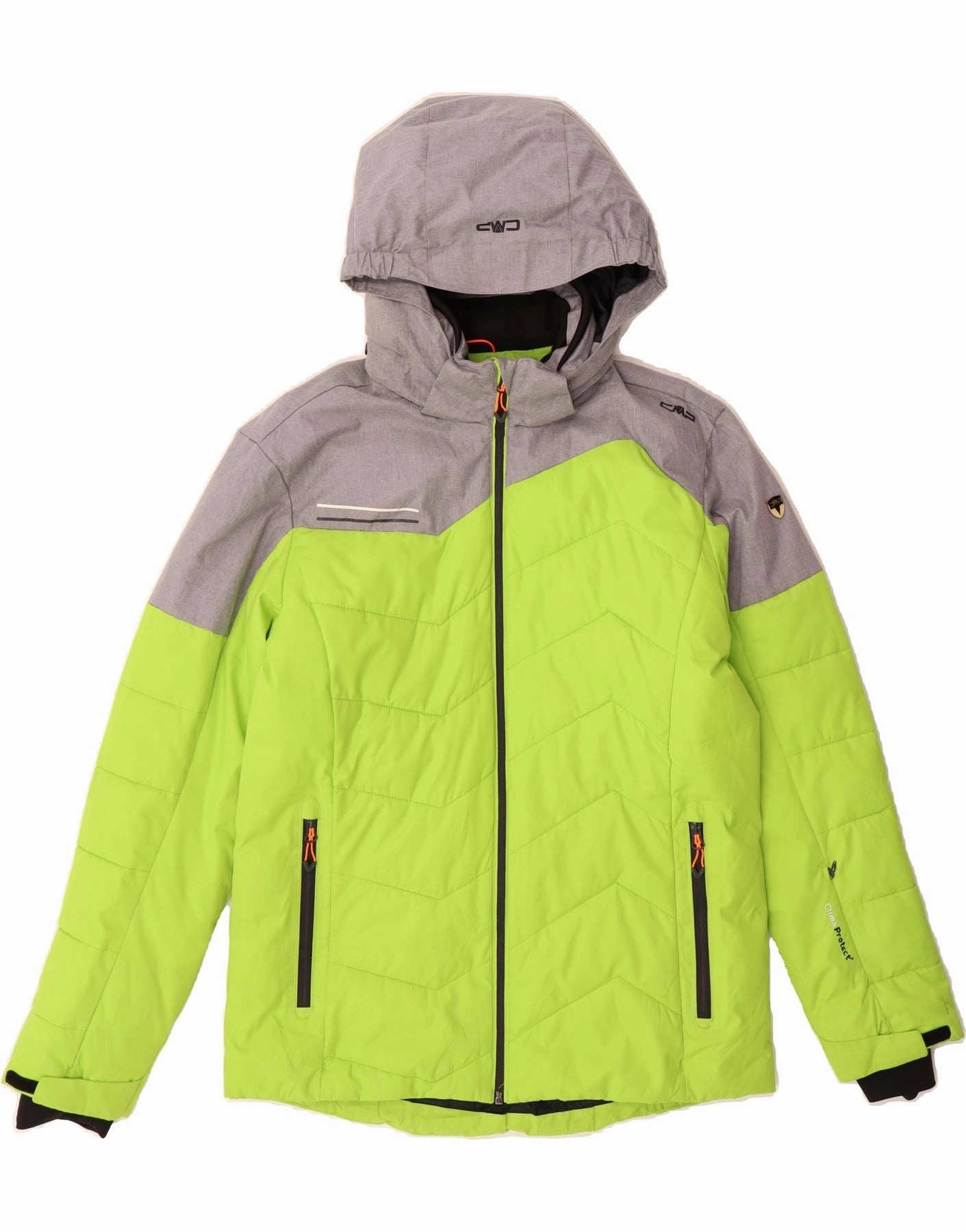CMP Boys Hooded Padded Jacket 15-16 Years Green Colourblock Polyester Cold Days Stand