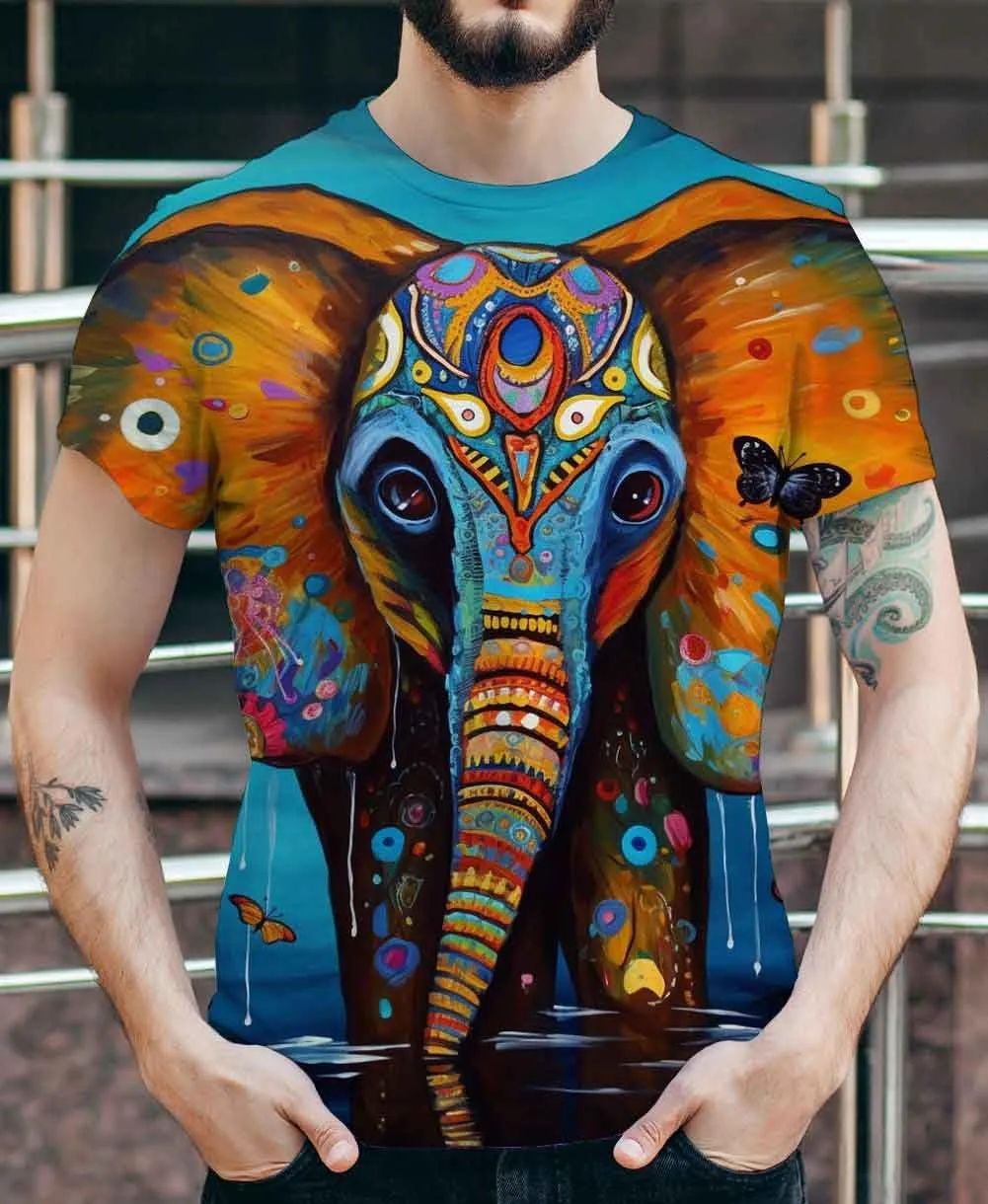 Cndiyike 3D Printed Graphic Short Sleeve T-Shirts for Men
