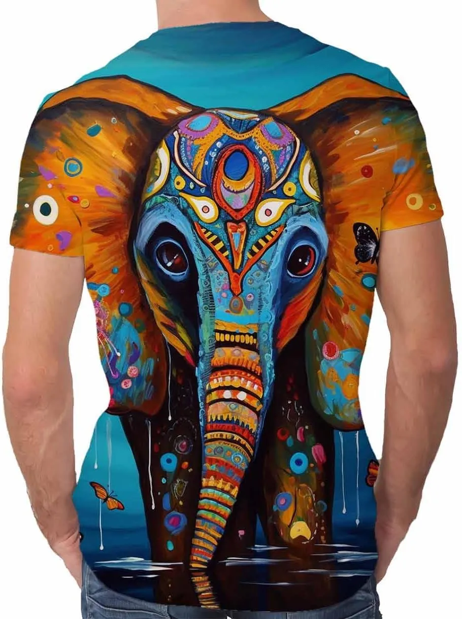 Cndiyike 3D Printed Graphic Short Sleeve T-Shirts for Men