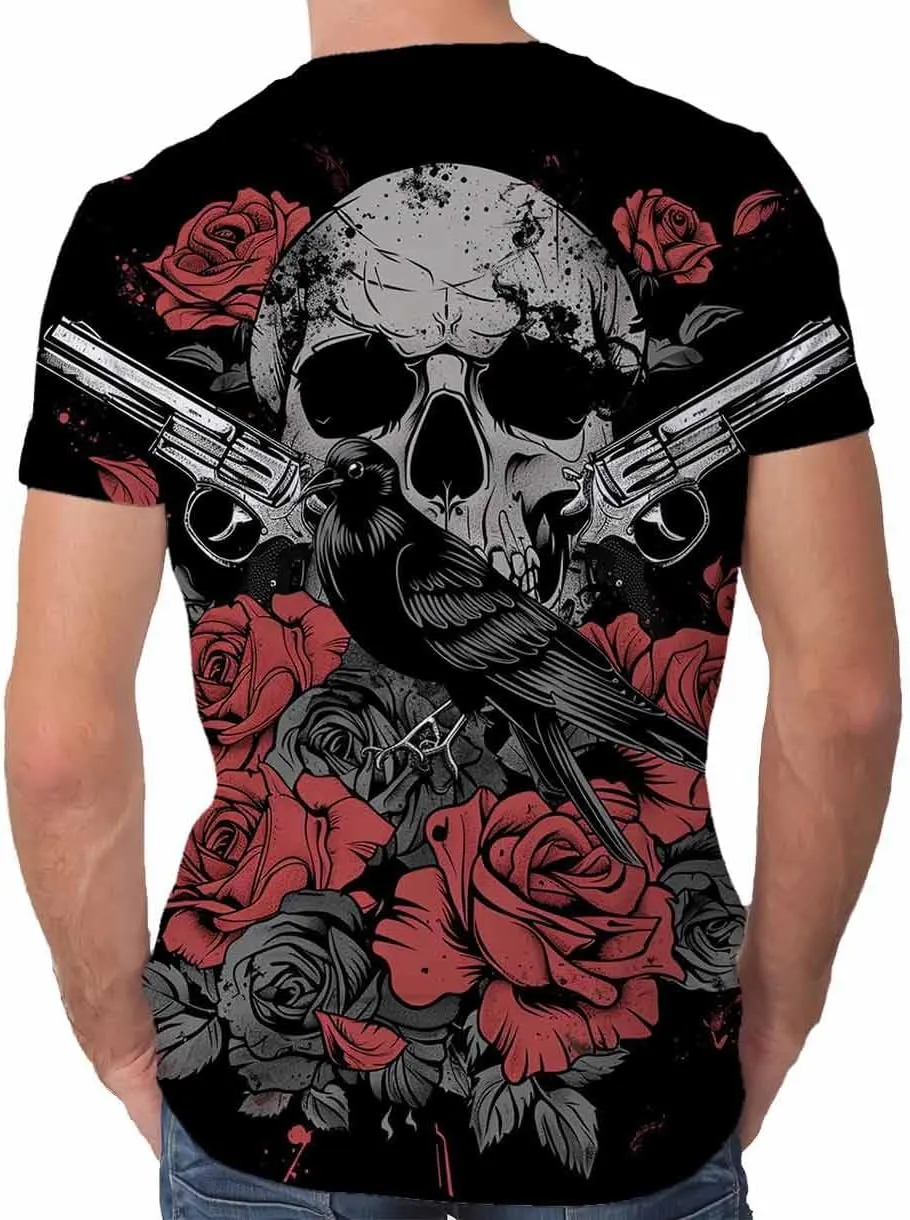 Cndiyike 3D Printed Graphic Short Sleeve T-Shirts for Men
