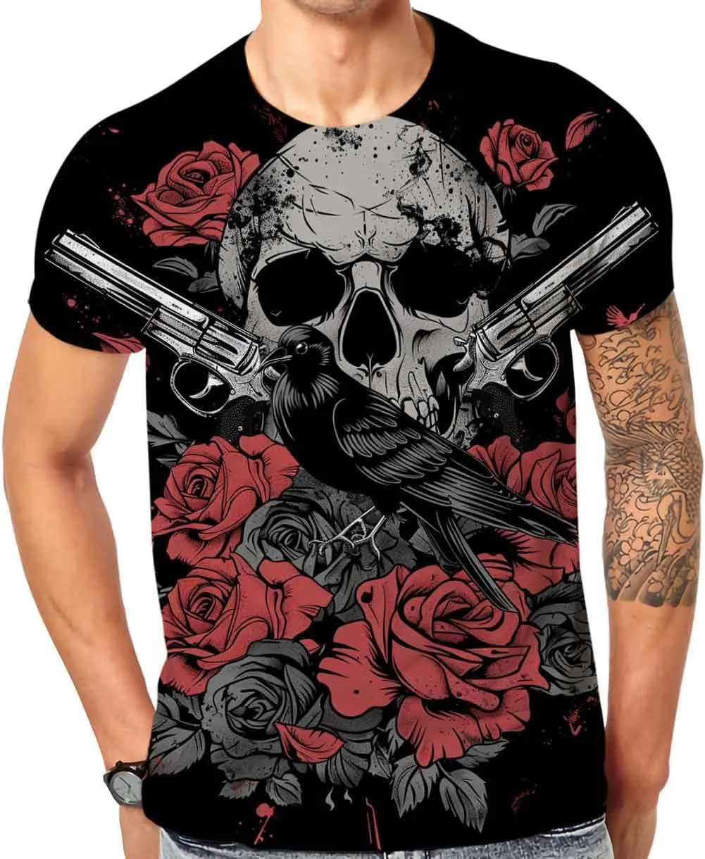 Cndiyike 3D Printed Graphic Short Sleeve T-Shirts for Men
