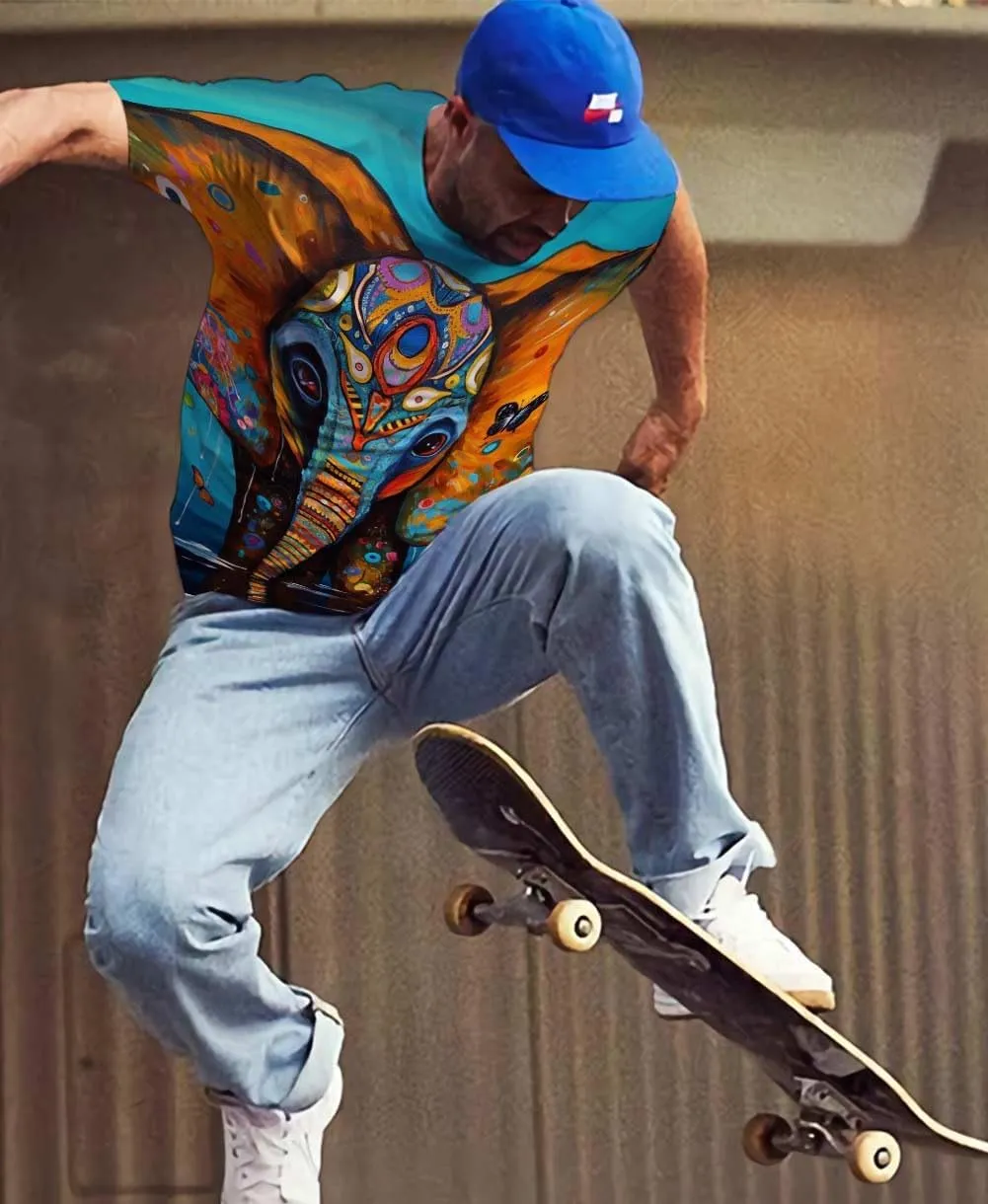 Cndiyike 3D Printed Graphic Short Sleeve T-Shirts for Men