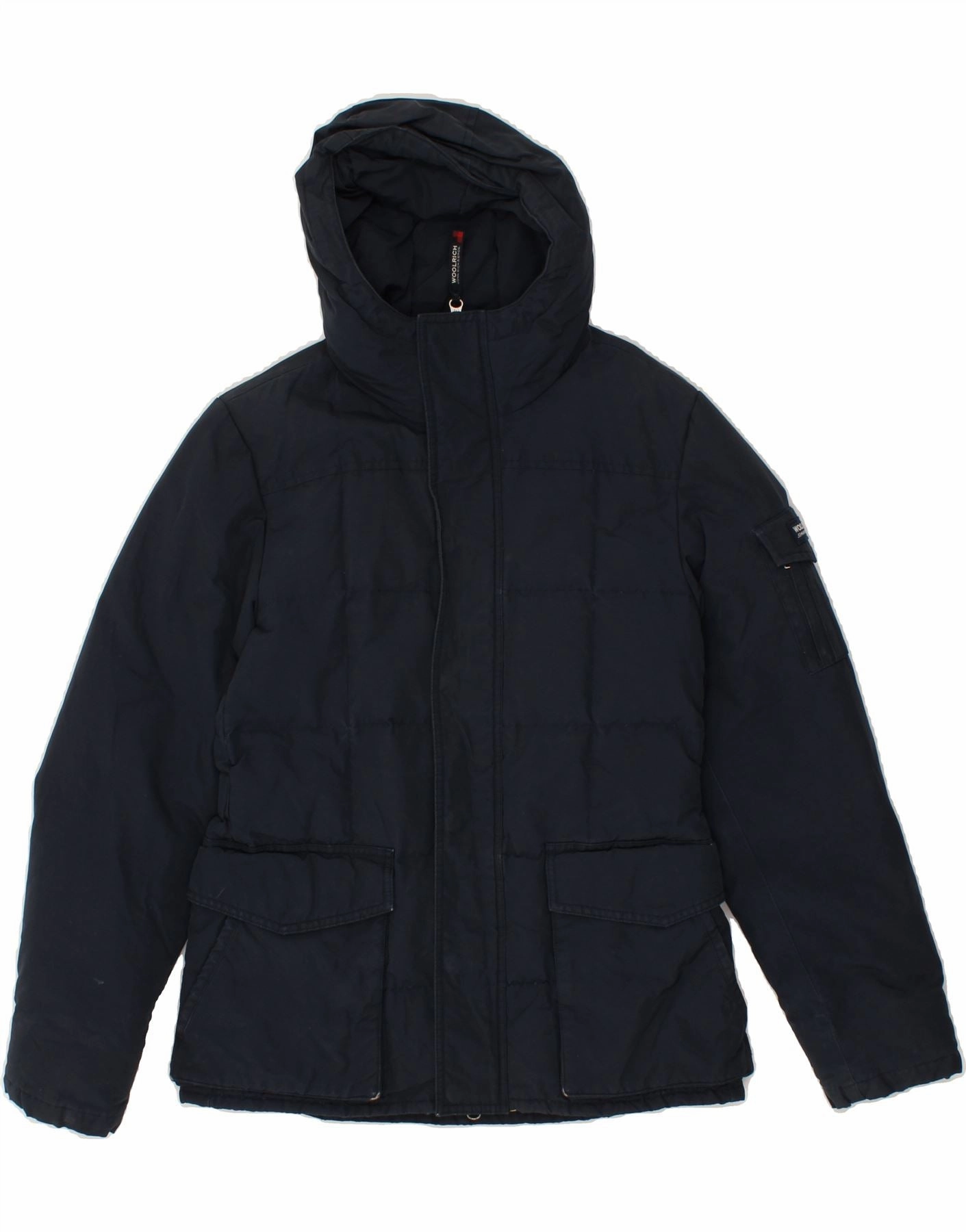 everyday staple QuiltedPattern WOOLRICH Boys Hooded Padded Jacket 11-12 Years Navy Blue