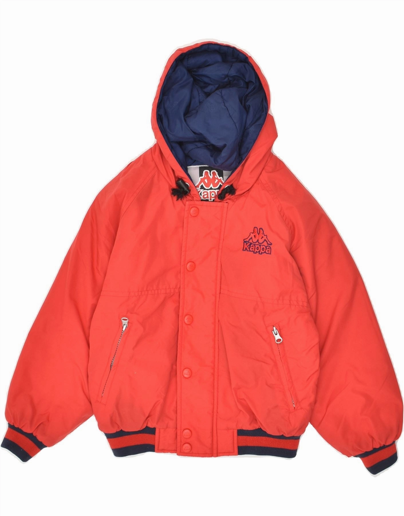 KAPPA Boys Hooded Windbreaker Jacket 10-11 Years Small Red Polyamide Charm