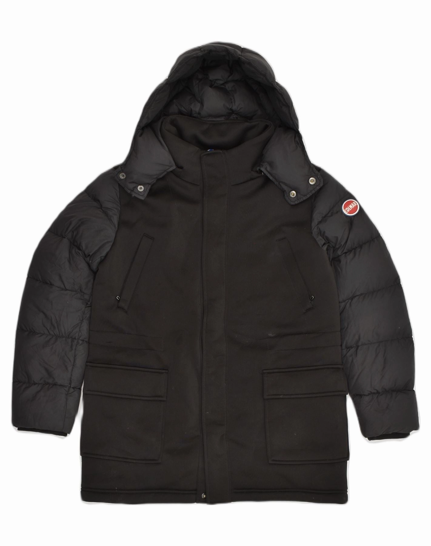 Heat Control COLMAR Boys Hooded Padded Jacket 11-12 Years Black Polyester