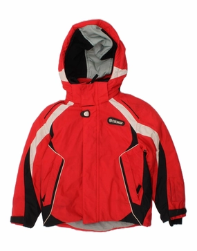 COLMAR Boys Hooded Windbreaker Jacket 7-8 Years Red Colourblock Polyamide Proclaim Dispute