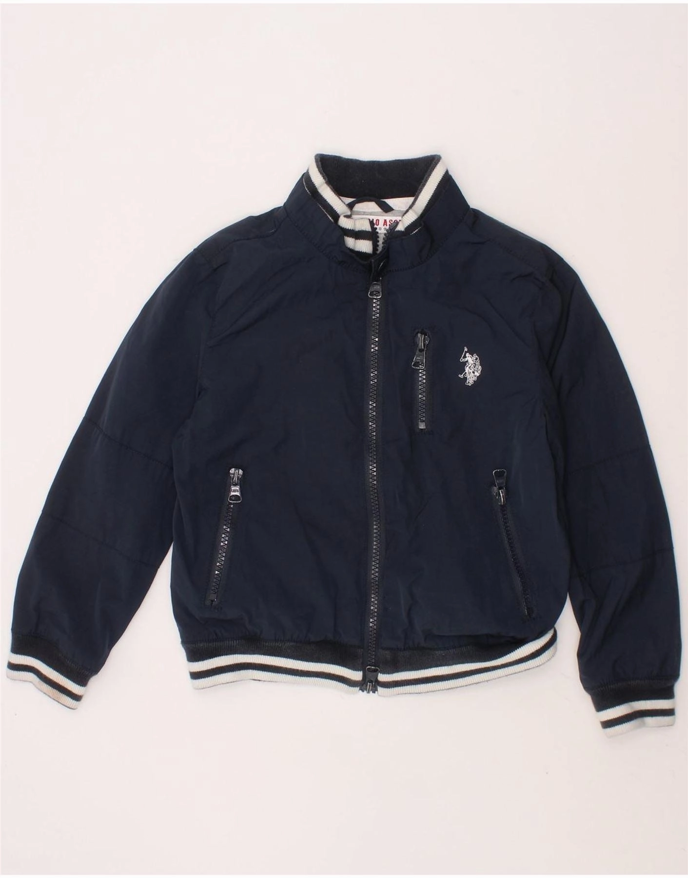 U.S. POLO ASSN. Boys Bomber Jacket 4-5 Years Navy Blue Cotton clearance suitable for graduations