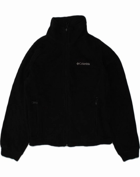 Bright Tones COLUMBIA Boys Fleece Jacket 10-11 Years Black Polyester