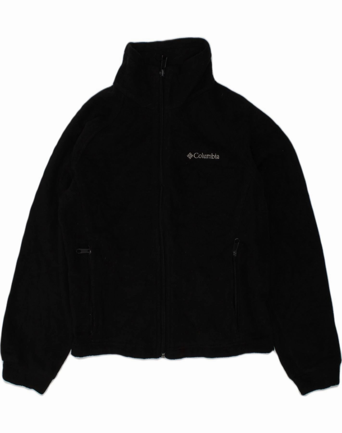 Bright Tones COLUMBIA Boys Fleece Jacket 10-11 Years Black Polyester