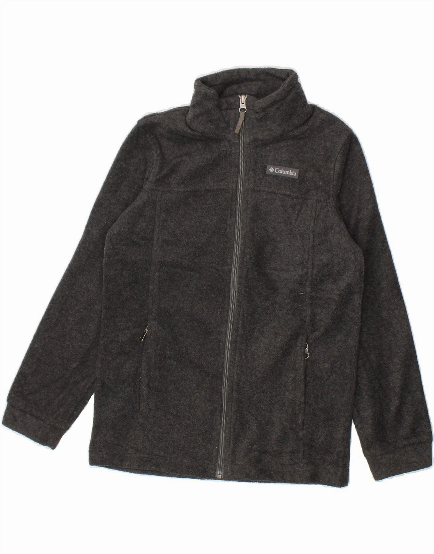 Soft Interior Lining COLUMBIA Boys Fleece Jacket 10-11 Years Medium Grey Polyester