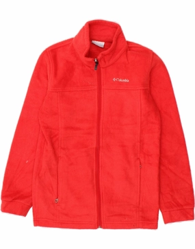 COLUMBIA Boys Fleece Jacket 10-11 Years Medium Red Polyester Guard