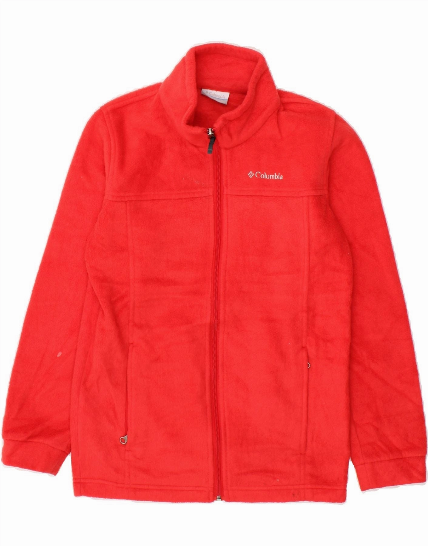 COLUMBIA Boys Fleece Jacket 10-11 Years Medium Red Polyester Guard
