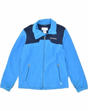 COLUMBIA Boys Fleece Jacket 14-15 Years Blue Polyester Recycled Polyester