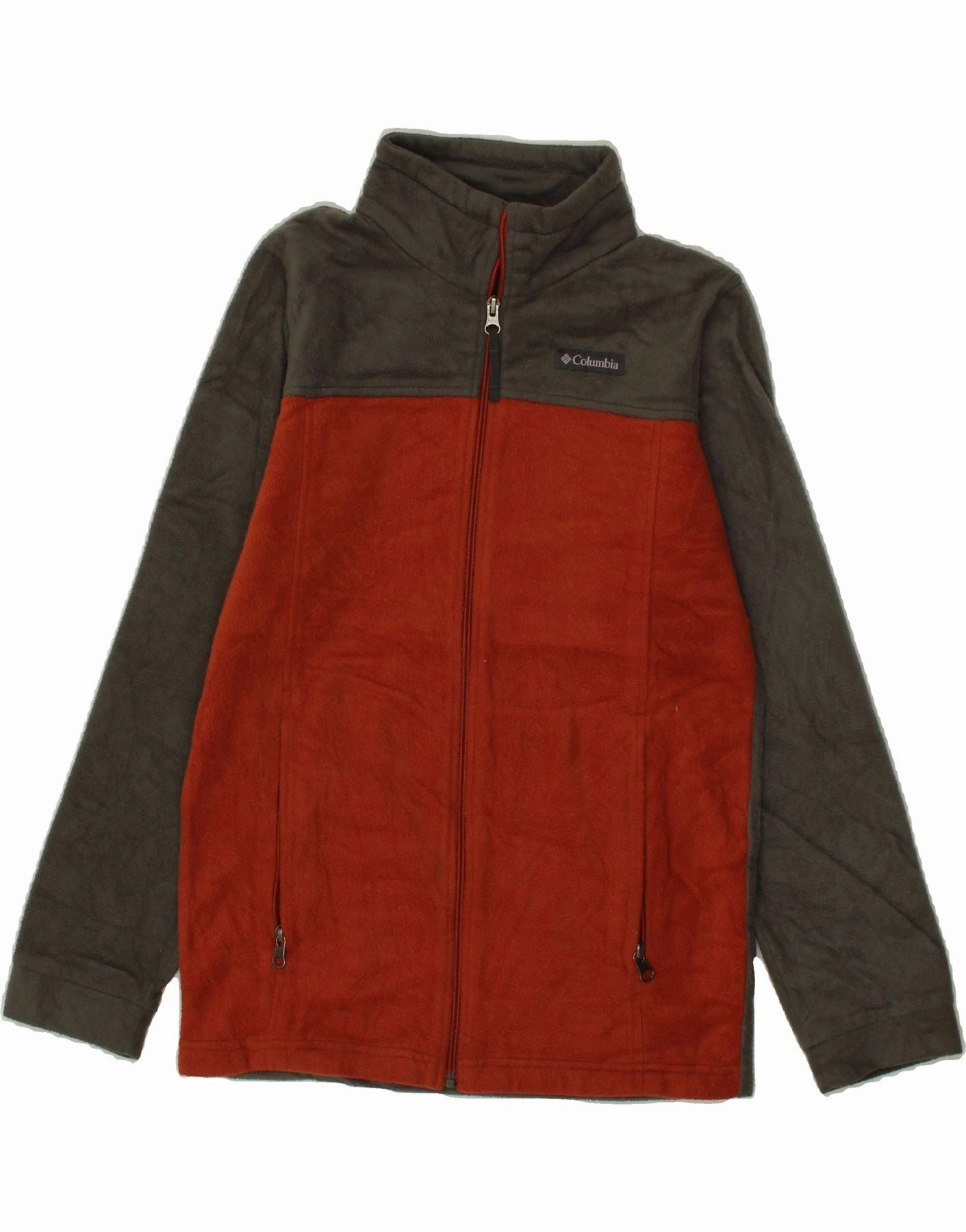 COLUMBIA Boys Fleece Jacket 14-15 Years Large Grey Colourblock Polyester Schedule Resilient Touch