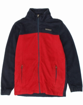 Maximize COLUMBIA Boys Fleece Jacket 14-15 Years Large Navy Blue Colourblock