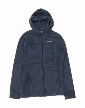 COLUMBIA Boys Fleece Jacket 14-15 Years XL Navy Blue Polyester Hint