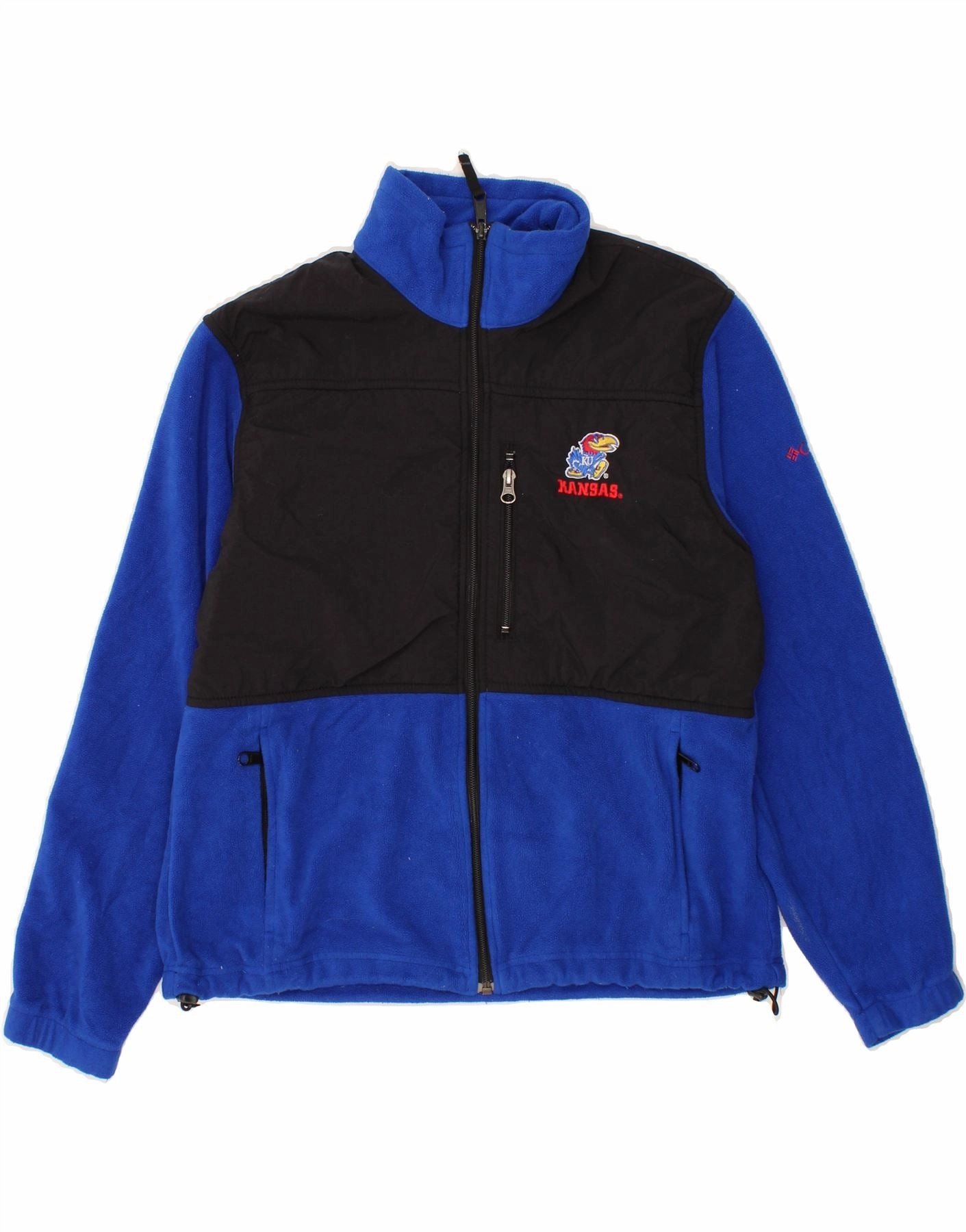suitable for dance parties Ventilation Panels COLUMBIA Boys Fleece Jacket 15-16 Years Black Colourblock Polyester