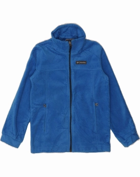Modern Style COLUMBIA Boys Fleece Jacket 7-8 Years Small  Blue Polyester