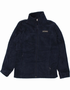 COLUMBIA Boys Fleece Jacket 7-8 Years Small Navy Blue Polyester Express Refresh
