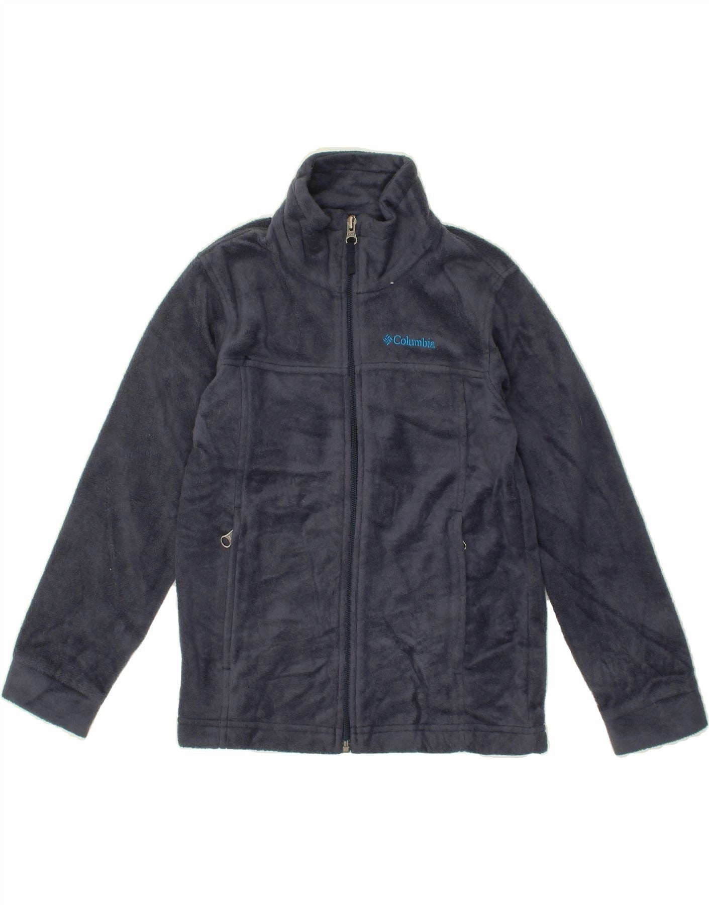 Adaptive Temperature Control winter season COLUMBIA Boys Fleece Jacket 7-8 Years Small Navy Blue Polyester