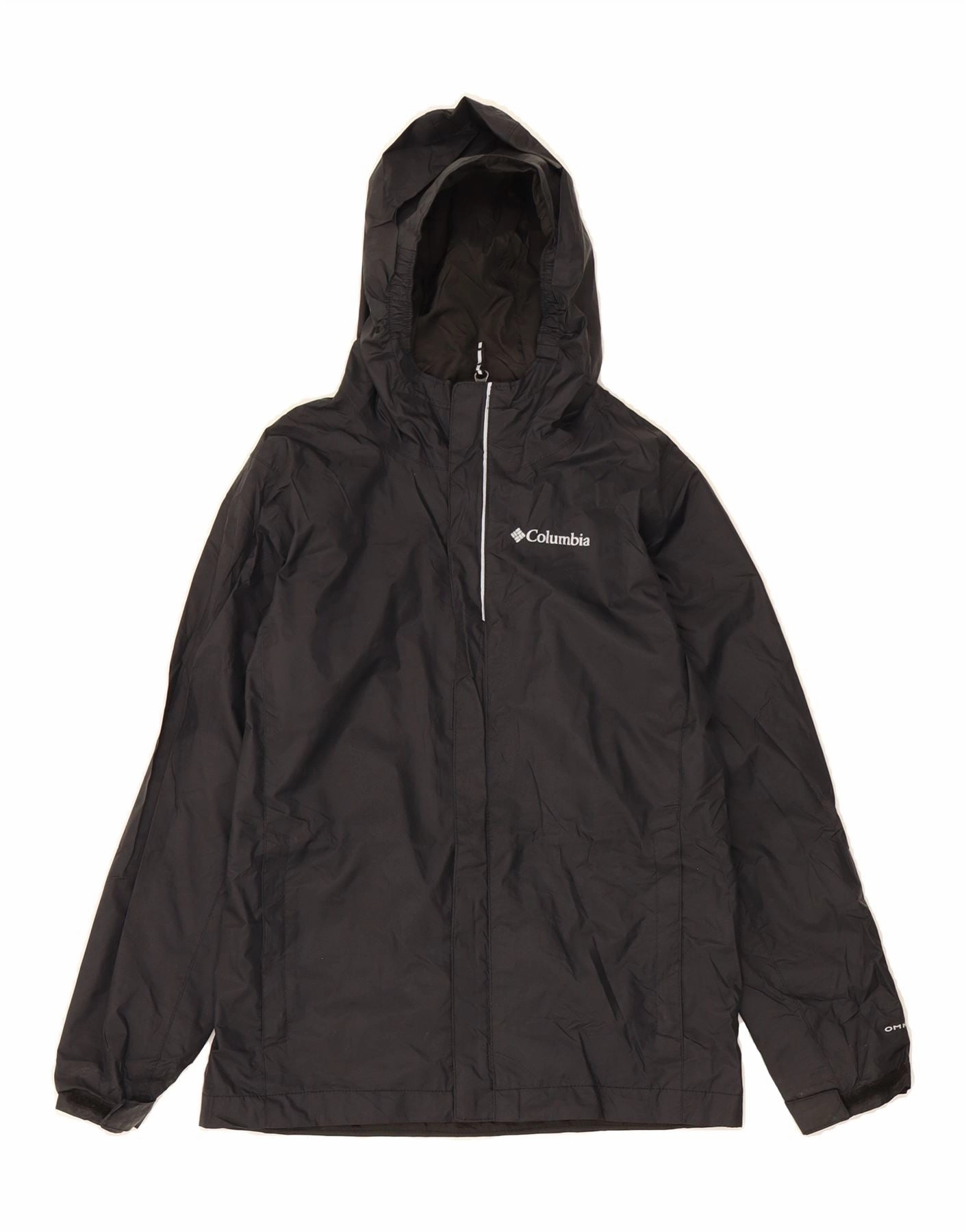 popular among teenagers COLUMBIA Boys Hooded Rain Jacket 10-11 Years Medium  Black Nylon