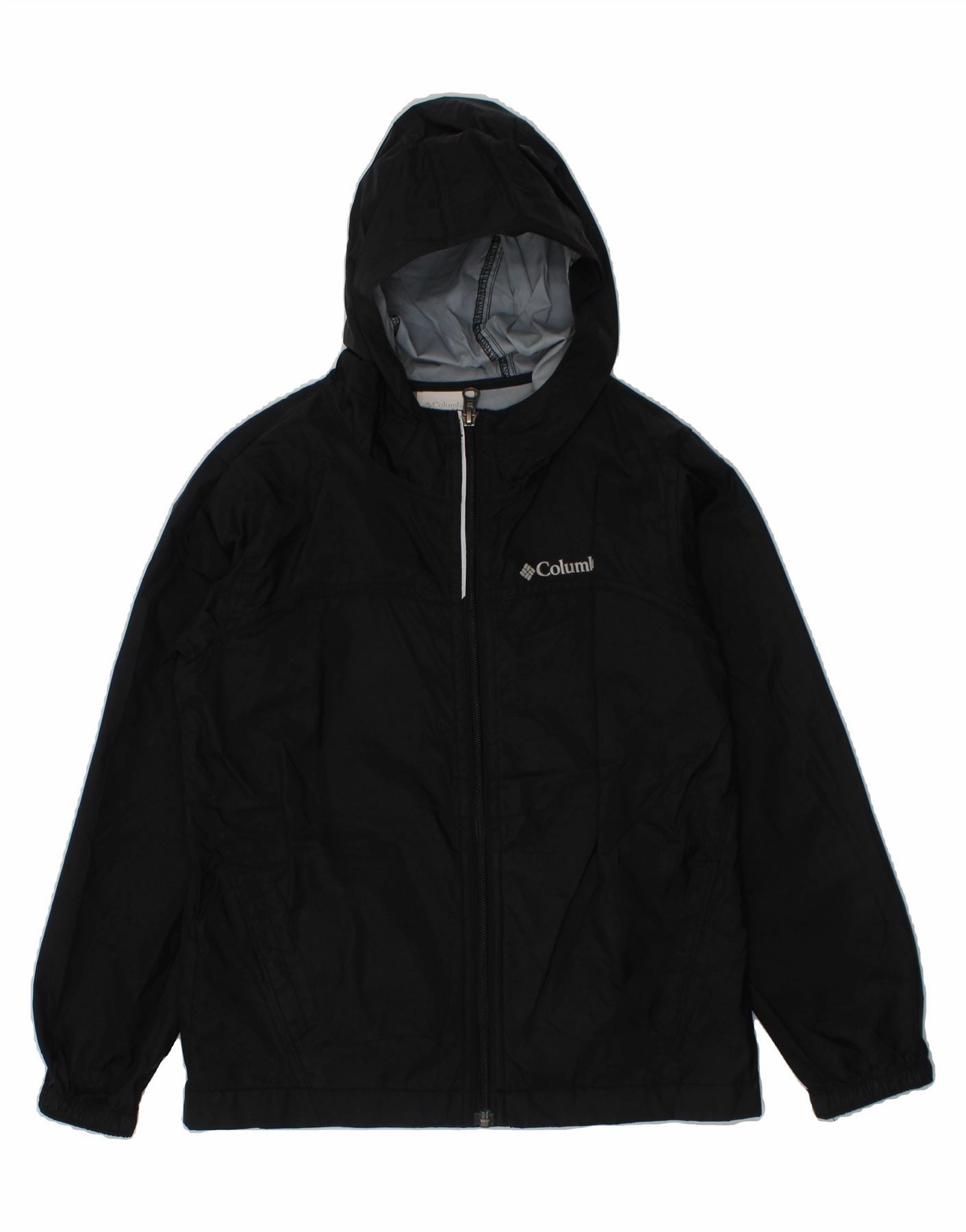 sailors AbrasionResistant COLUMBIA Boys Hooded Rain Jacket 7-8 Years Small Black Nylon