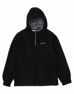 sailors AbrasionResistant COLUMBIA Boys Hooded Rain Jacket 7-8 Years Small Black Nylon