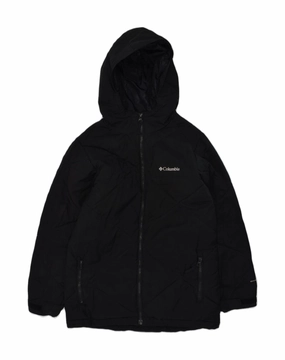 COLUMBIA Boys Hooded Windbreaker Jacket 11-12 Years Black Nylon fall season