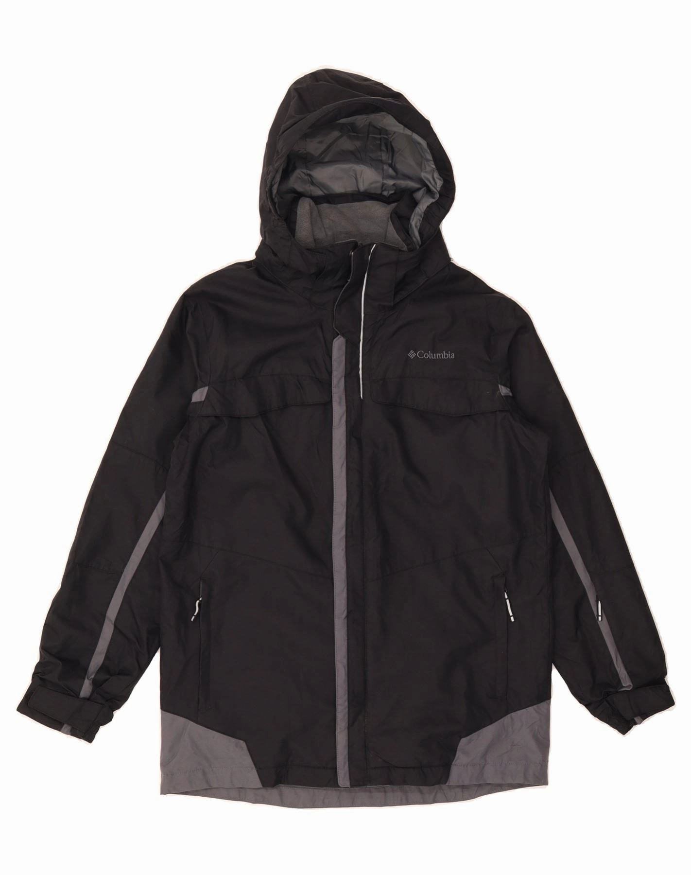 Sleeveless COLUMBIA Boys Interchange Windbreaker Jacket 14-15 Years Large Black