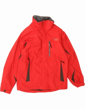 Tech Style COLUMBIA Boys Titanium Windbreaker Jacket 14-15 Years Red Colourblock