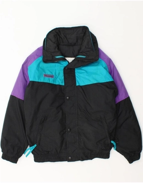 Cozy Outerwear COLUMBIA Boys Windbreaker Jacket 13-14 Years Large Black Colourblock Nylon