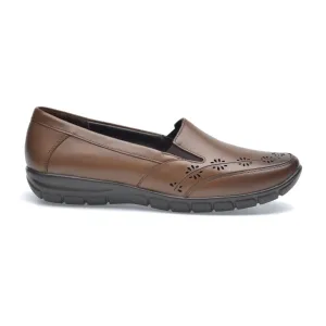 Lambskin Moccasin In Bison Brown Daily Safe