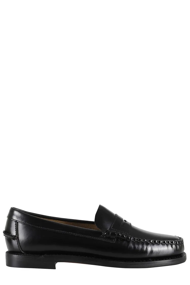 Comfortable Slip-on Style Chic Design Classic Dan Almond-Toe Full-Grain Brushed Leather Loafers