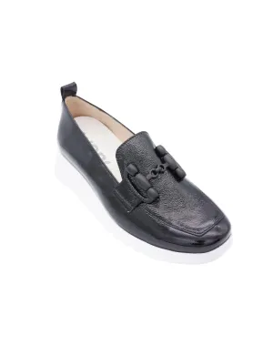 Trendy Walking Shoes Women's Platform Wedge Loafer In Black