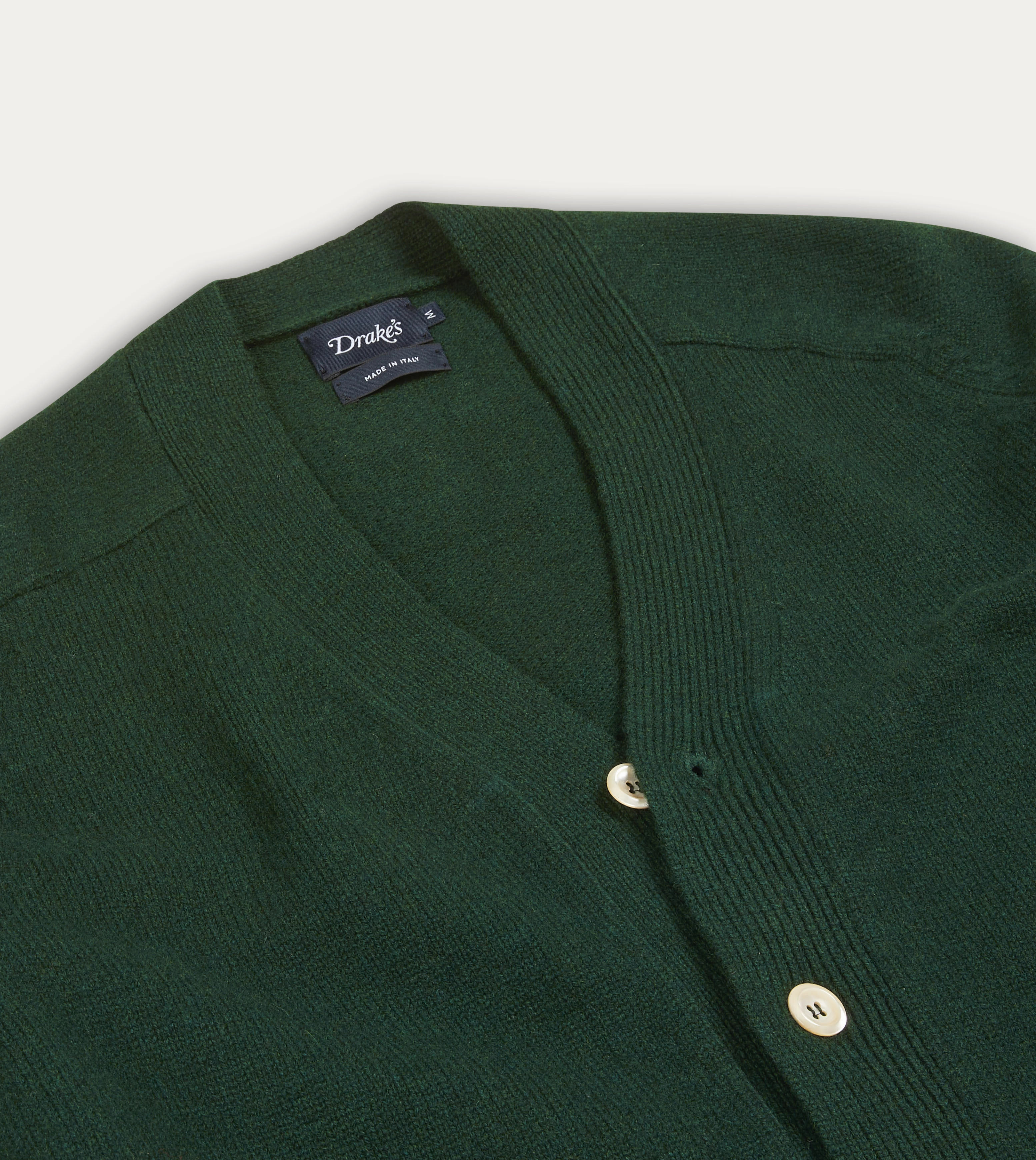 MultiDirectional Elasticity Colorfast Clothing Dark Green Lambswool 6 Button Cardigan