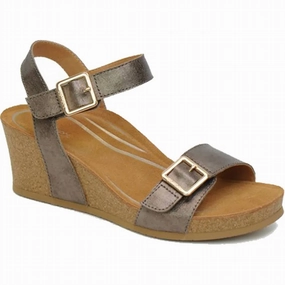 Polished Shift Height Frame Women Lexa Wedge Sandal In Bronze