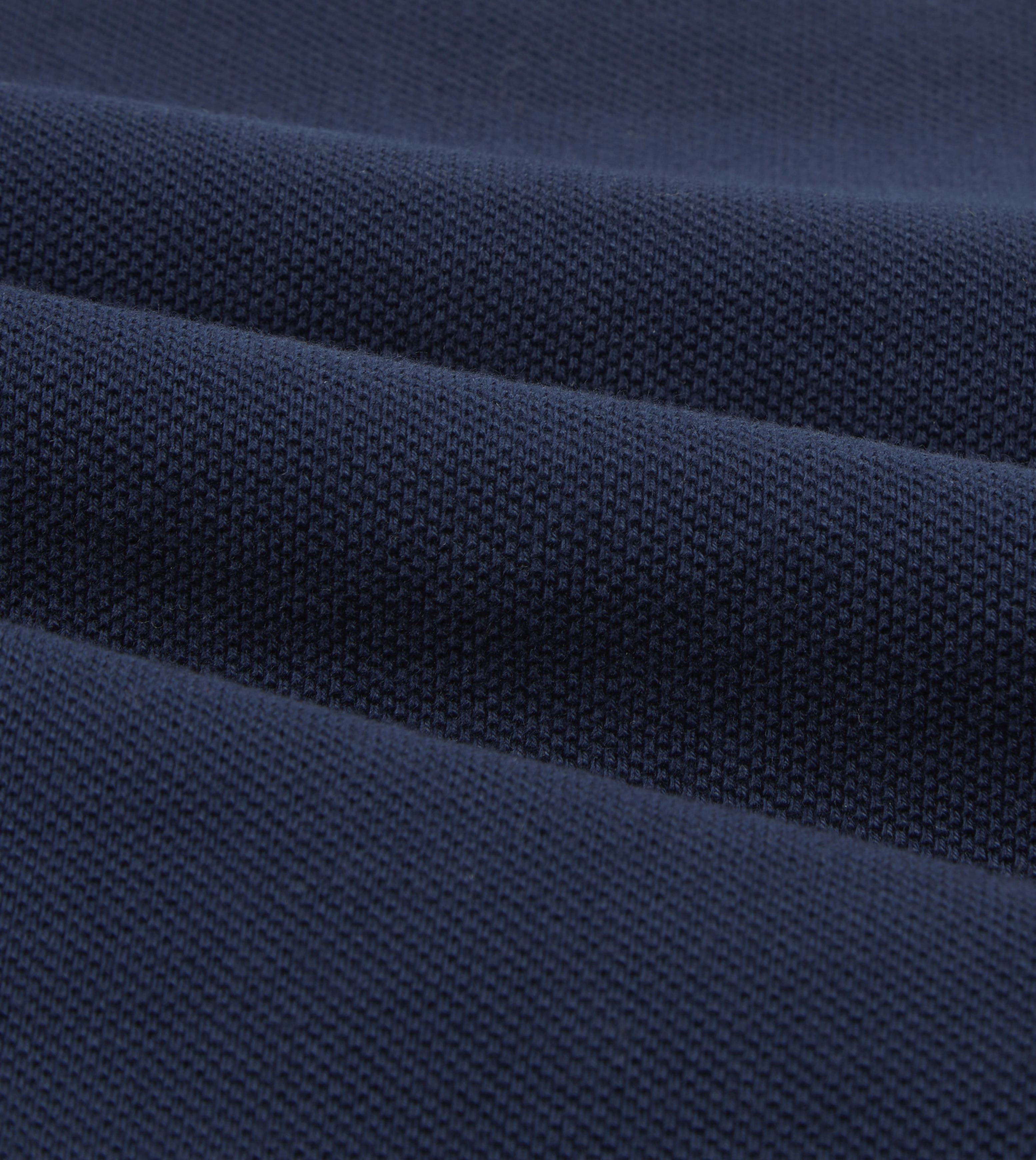 Navy Pique Cotton Long-Sleeve Polo Shirt Home friendly