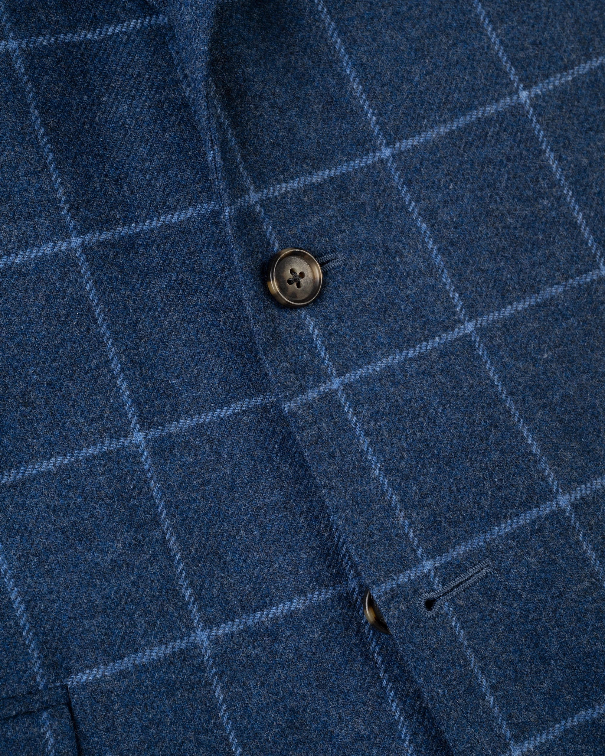 Made-in-Canada Medium Blue with Light Blue Windowpane Sport Coat Elegant Comfort Wear