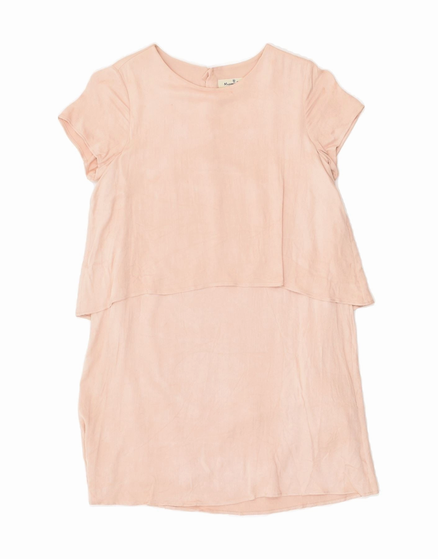 MASSIMO DUTTI Girls Peplum Dress 9-10 Years Pink Viscose Flattering Design